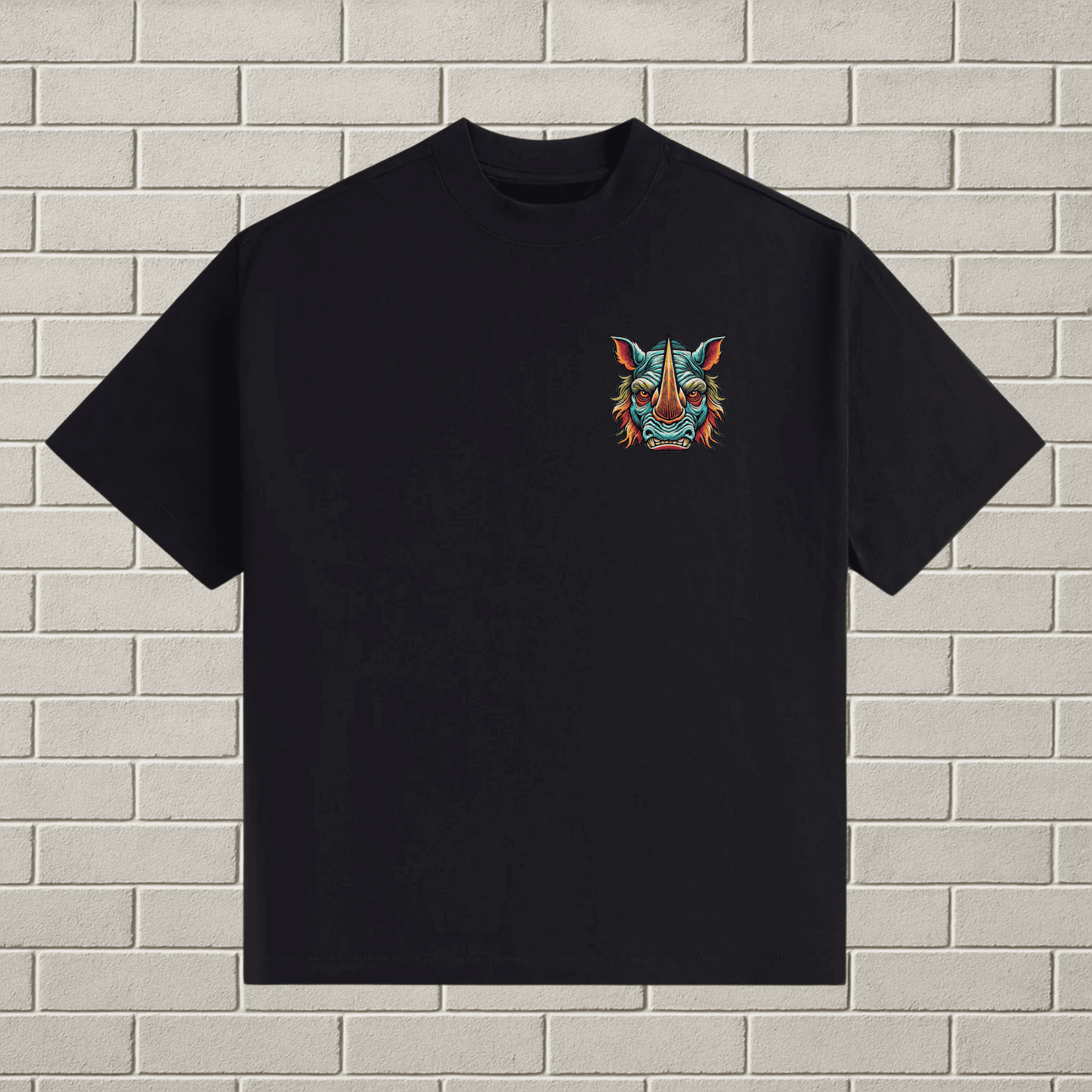Onyx Rhino Embroidered Tee