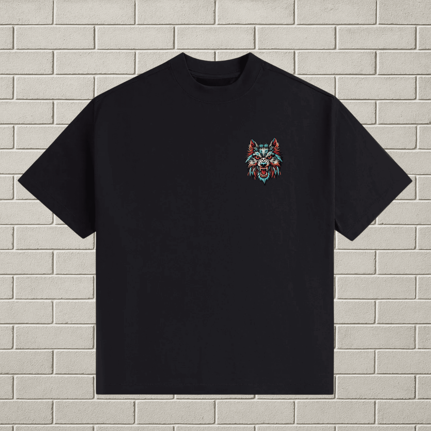 Rune Wolf Embroidered Tee