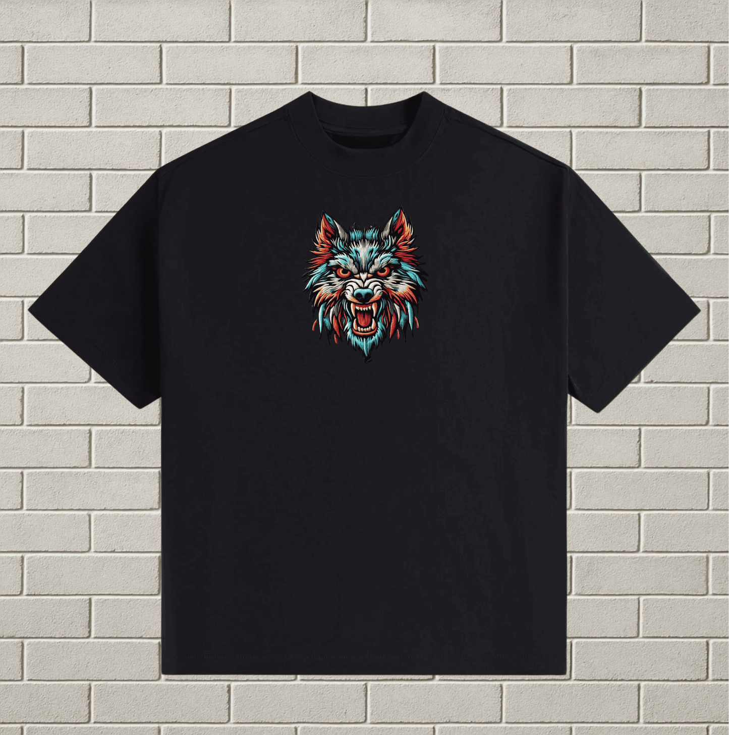 Rune Wolf Embroidered Tee