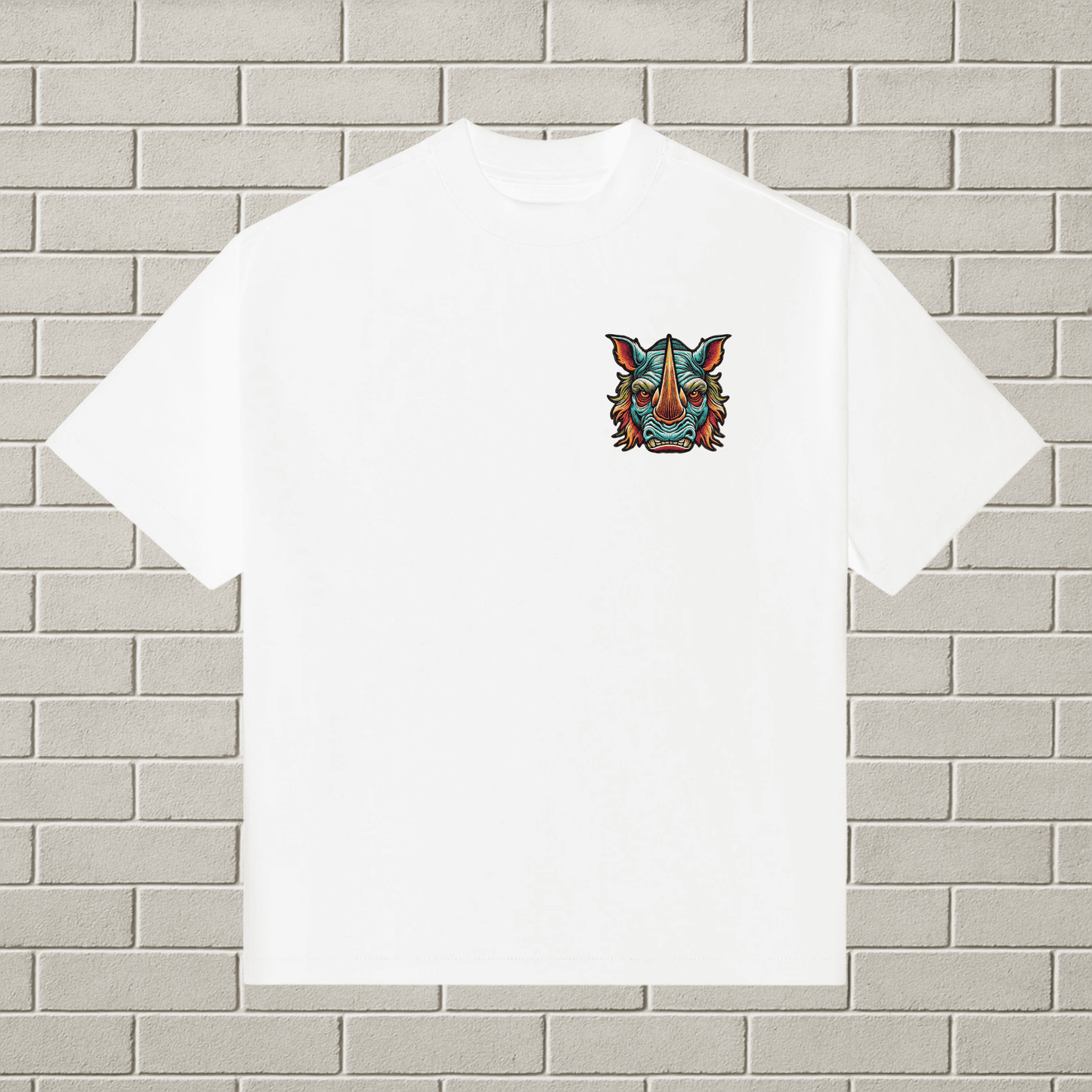 Onyx Rhino Embroidered Tee