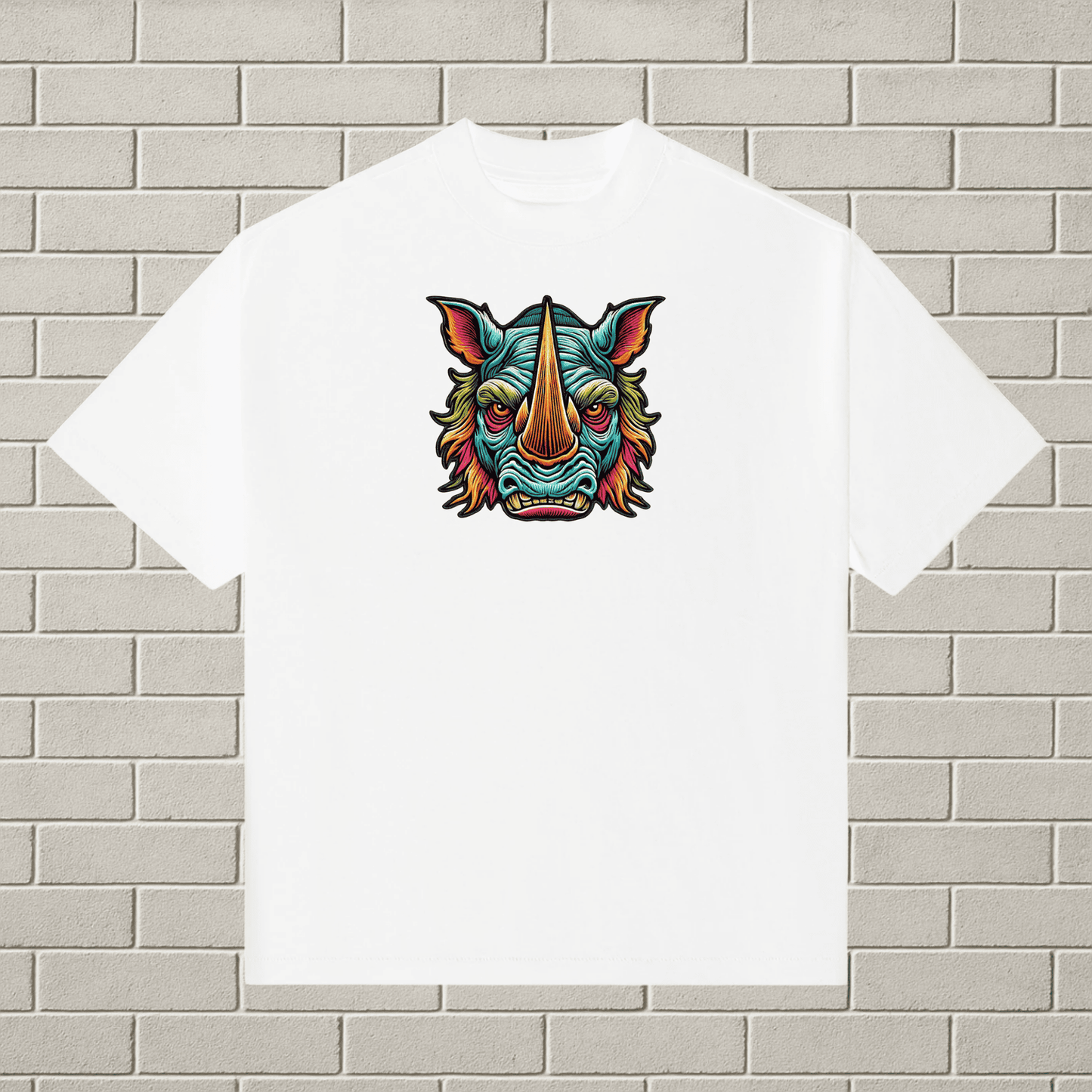 Onyx Rhino Embroidered Tee
