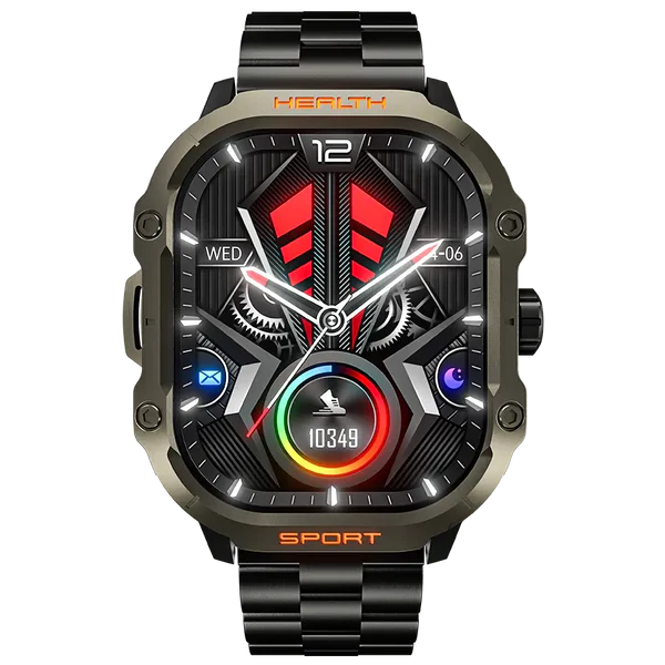 RONIN R-013 LUXE Black with chain strap dial view