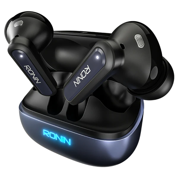 RONIN Vox earbuds Blue Black top right