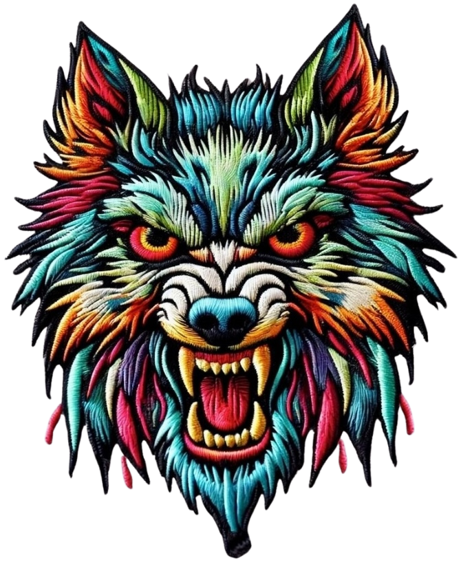 Rune Wolf Embroidered Tee