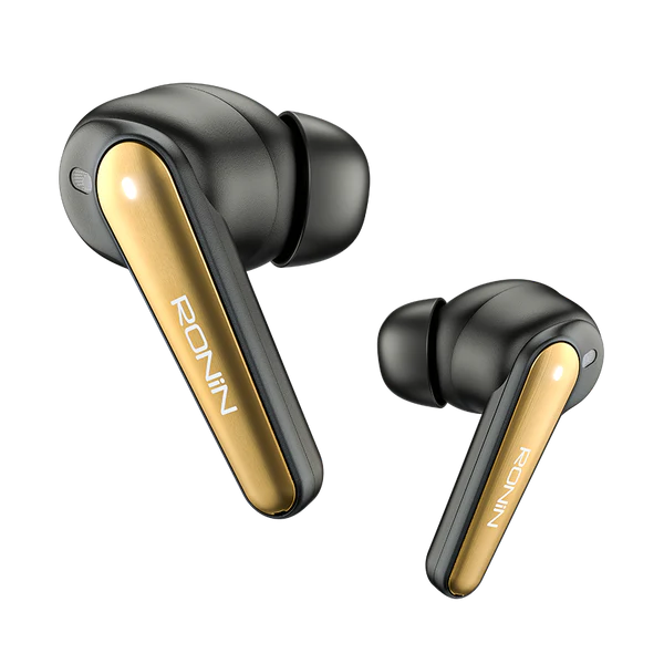 RONIN Eclipse earbuds in Jet Black and Gold - earbuds