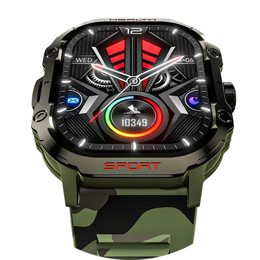 RONIN R-013 Rugged smartwatch Green front view