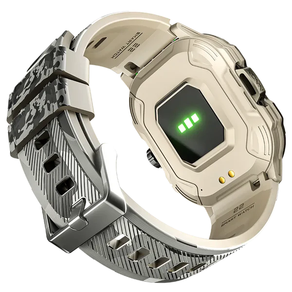 RONIN R-013 Rugged smartwatch Silver back view
