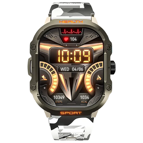 RONIN R-013 Rugged smartwatch Silver dial view