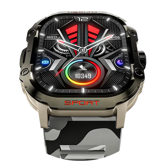 RONIN R-013 Rugged smartwatch Silver front view