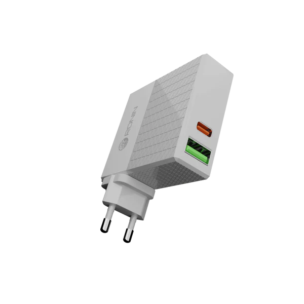 RONIN R-315 65W PD+QC charger White port view