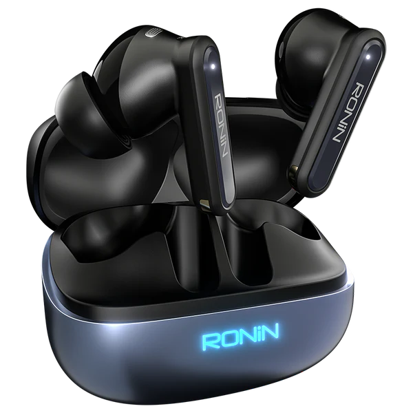 RONIN Vox earbuds Blue Black top left