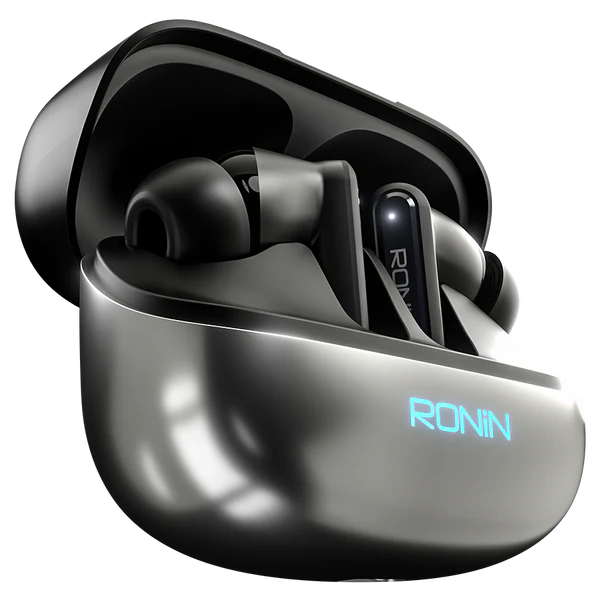 RONIN Vox earbuds Silver Black side view