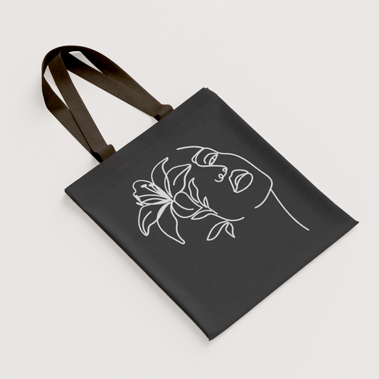 Line Art Tote | Minimal Face