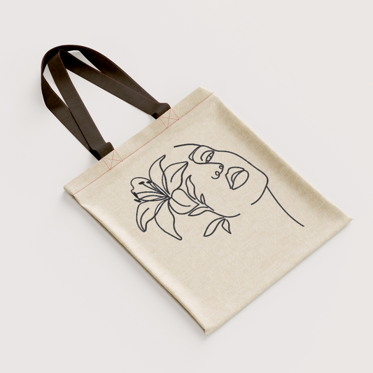 Line Art Tote | Minimal Face