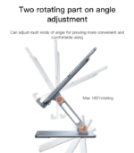 Yesido C185 Adjustable Metal Laptop Stand – Air‑Cooled, Foldable Ergonomic Riser for Offices & Studios - Image 4