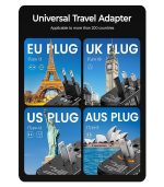 LENCENT Universal Travel Power Adapter – 5-in-1 International AC Plug with 2× USB-C, 2× USB-A & Universal Outlet (Black) - Image 5